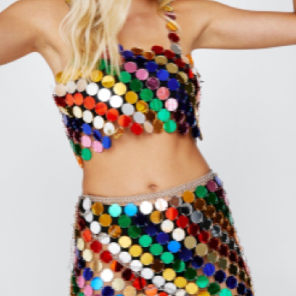 Nasty Gal Rainbow Chainmail Top